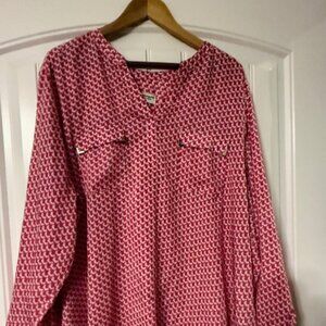 Women's Norm Thompson Blouse - Pink and white